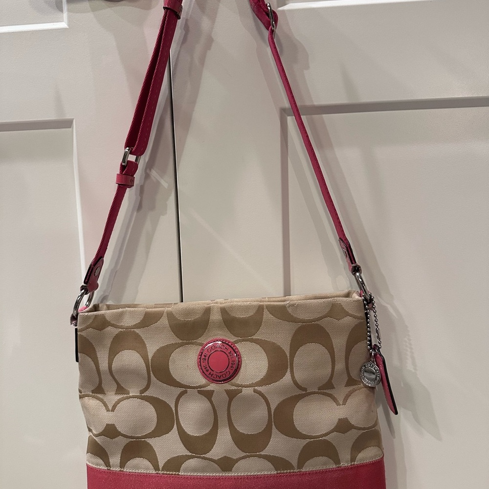 Coach Crossbody Bag - Pink and Tan